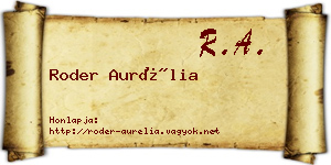Roder Aurélia névjegykártya